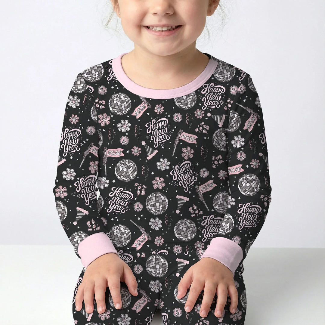 Disco New Years Eve Bamboo Two Piece Long Sleeve Pajama Set