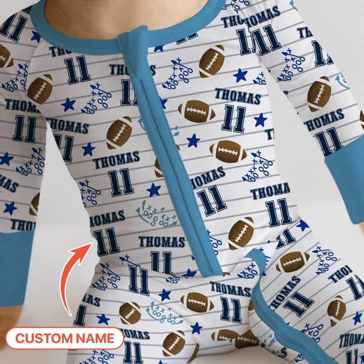 Custom Name Football Time Bamboo Convertible Zippy
