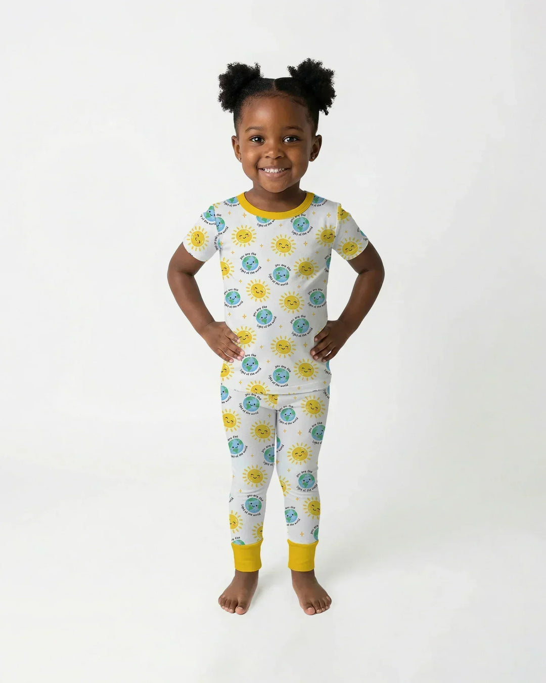 Matthew 5:14 Light of the World Bamboo Two Piece Short Sleeve Pajama Set