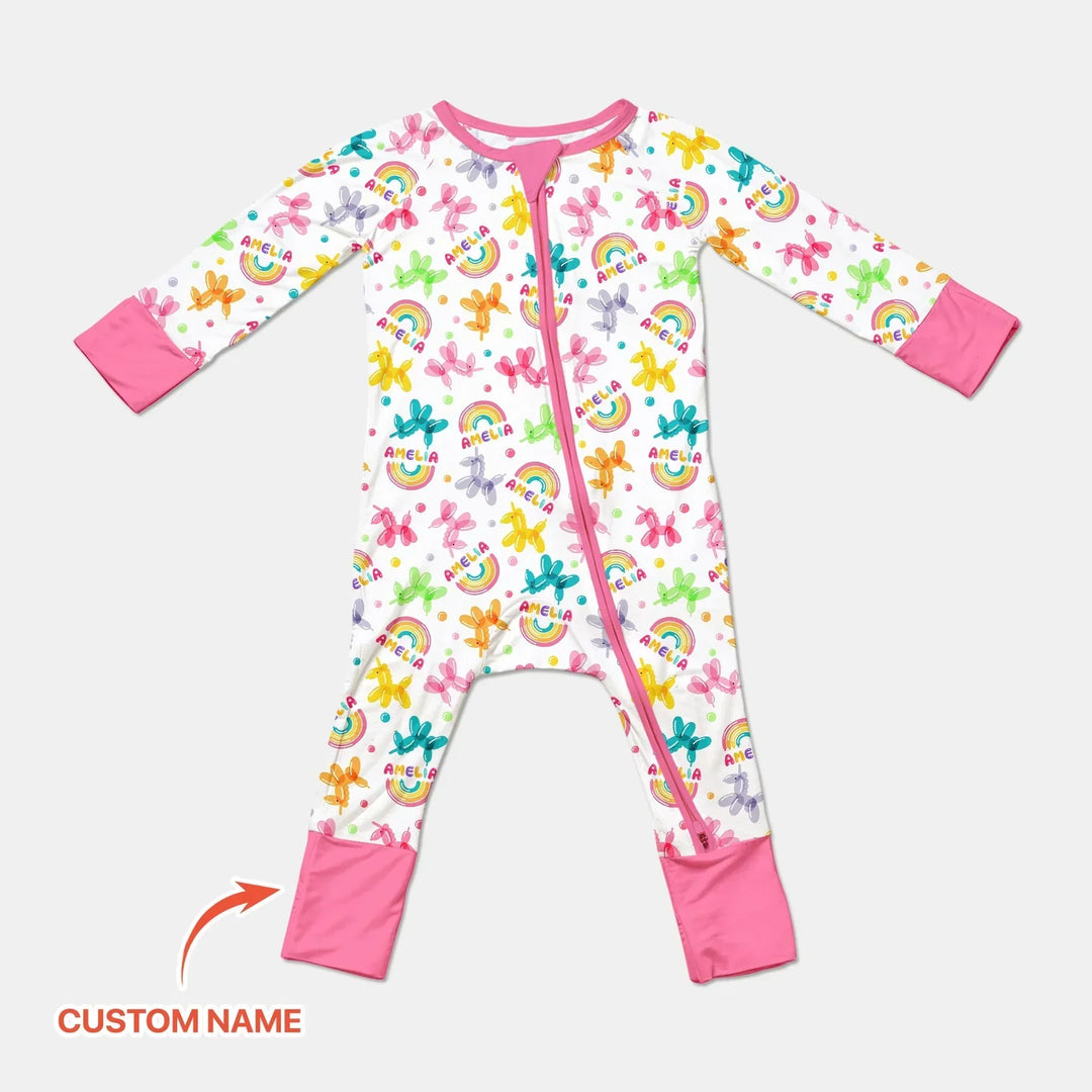 Sweet Balloon Dreams Custom Name Bamboo Convertible Zippy