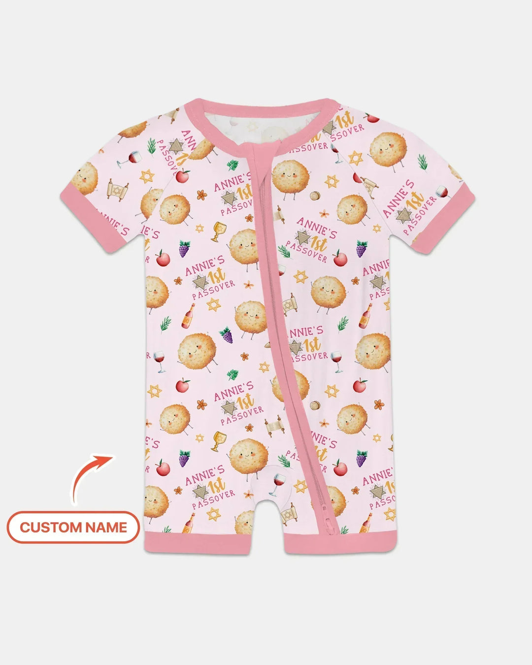 Custom Name 1st Passover Bamboo Shorty Zippy