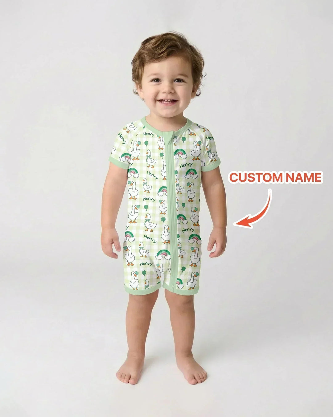 Custom Name Lucky Ducks Bamboo Shorty Zippy