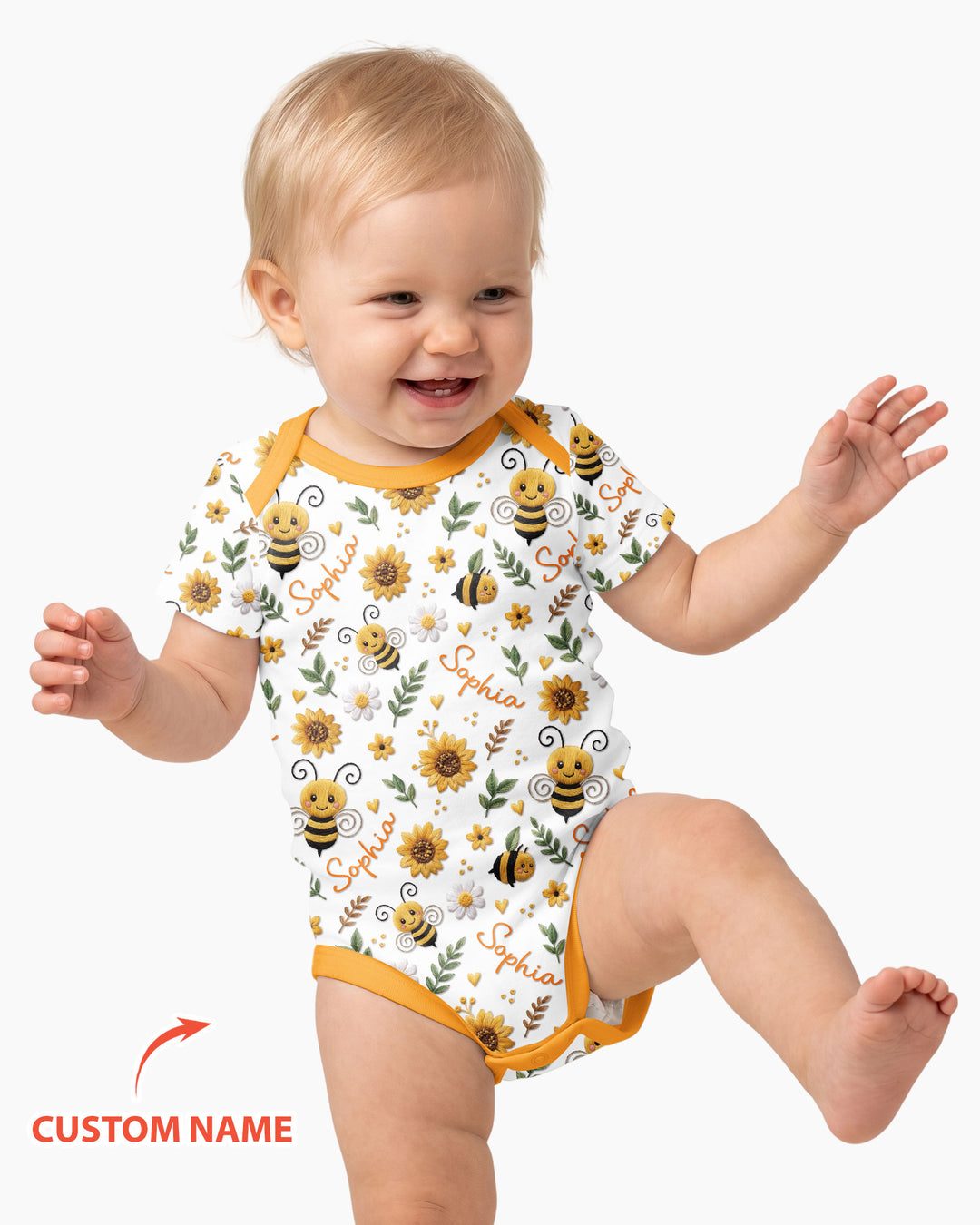 Bee Happy Sunflower Bamboo Bodysuit