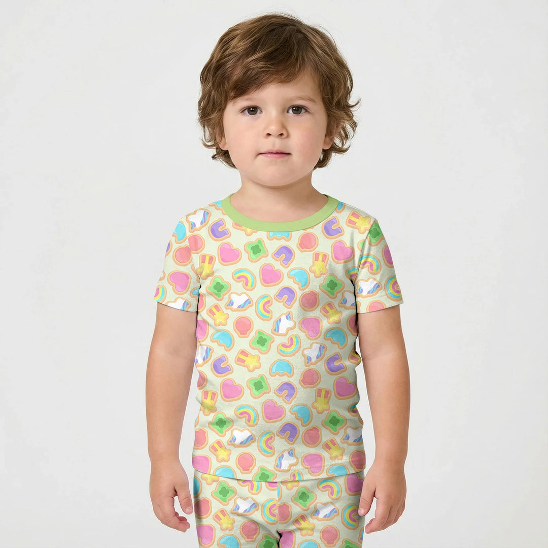 Lucky Marshmallow Cookies Bamboo Two Piece Short Sleeve Shorts Pajama Set