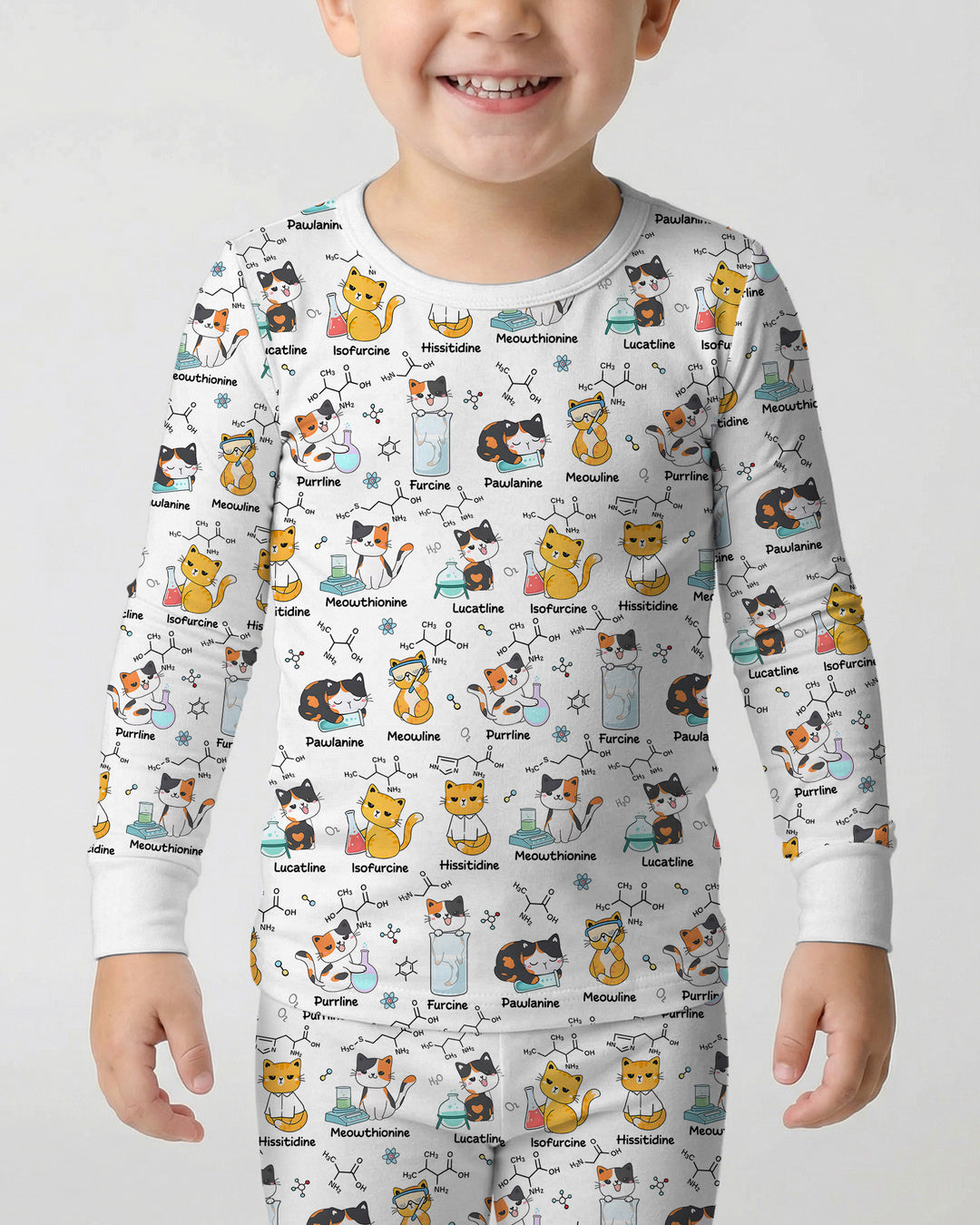 Biochemistry Cat Bamboo Two Piece Long Sleeve Pajama Set