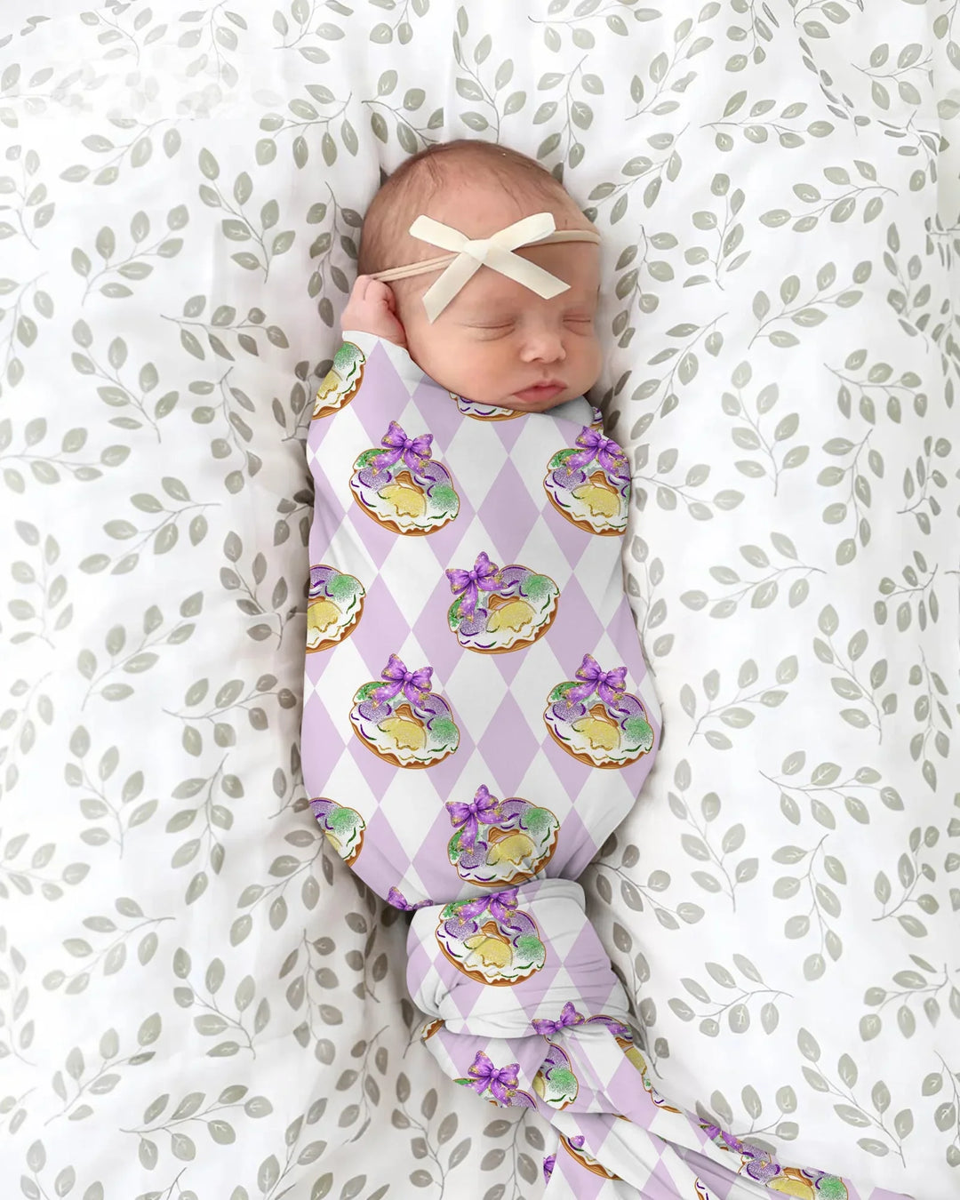 Mardi Gras Donut Bamboo Swaddle Blanket