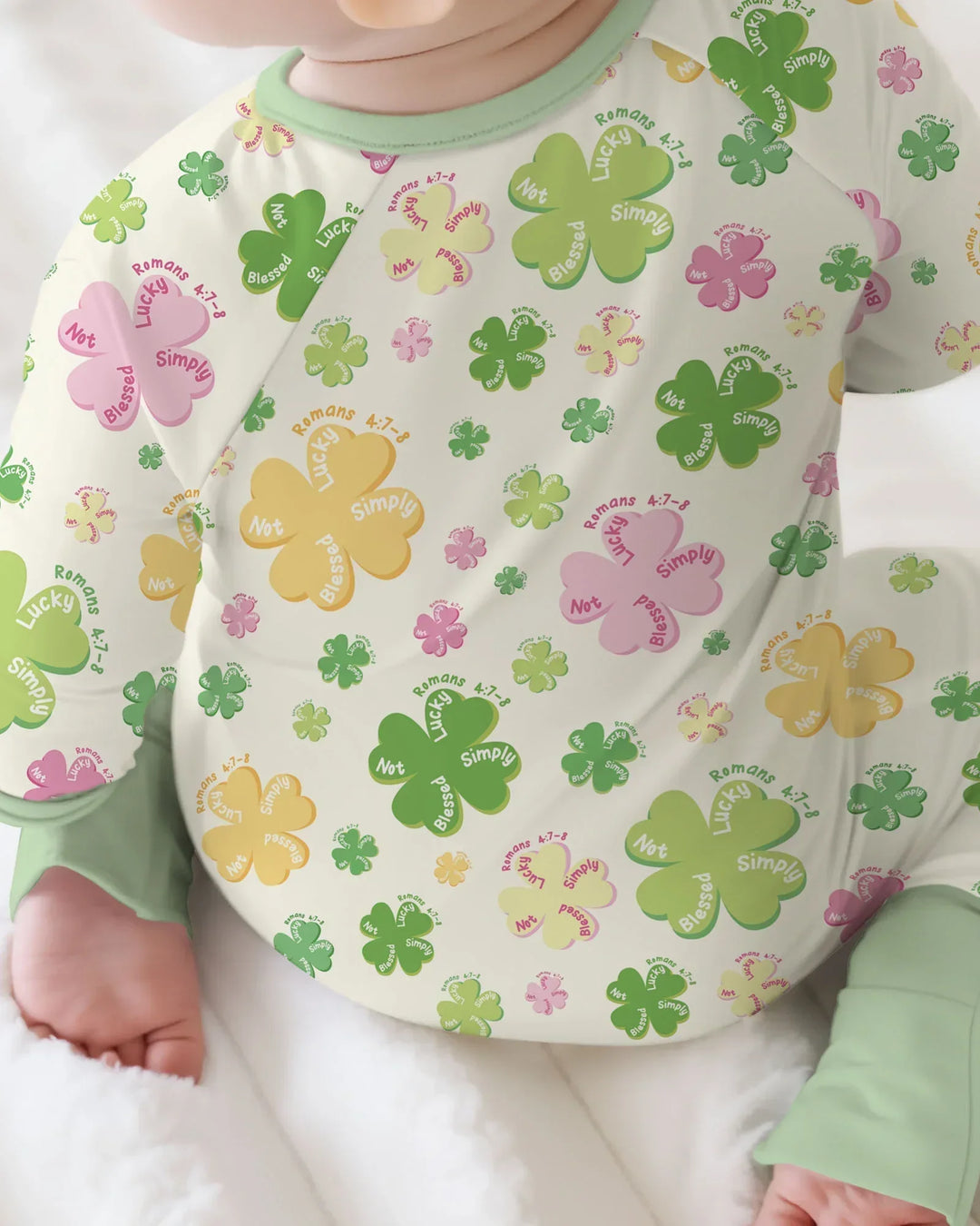 Shamrocks Print St. Patrick's Day Bamboo Convertible Zippy