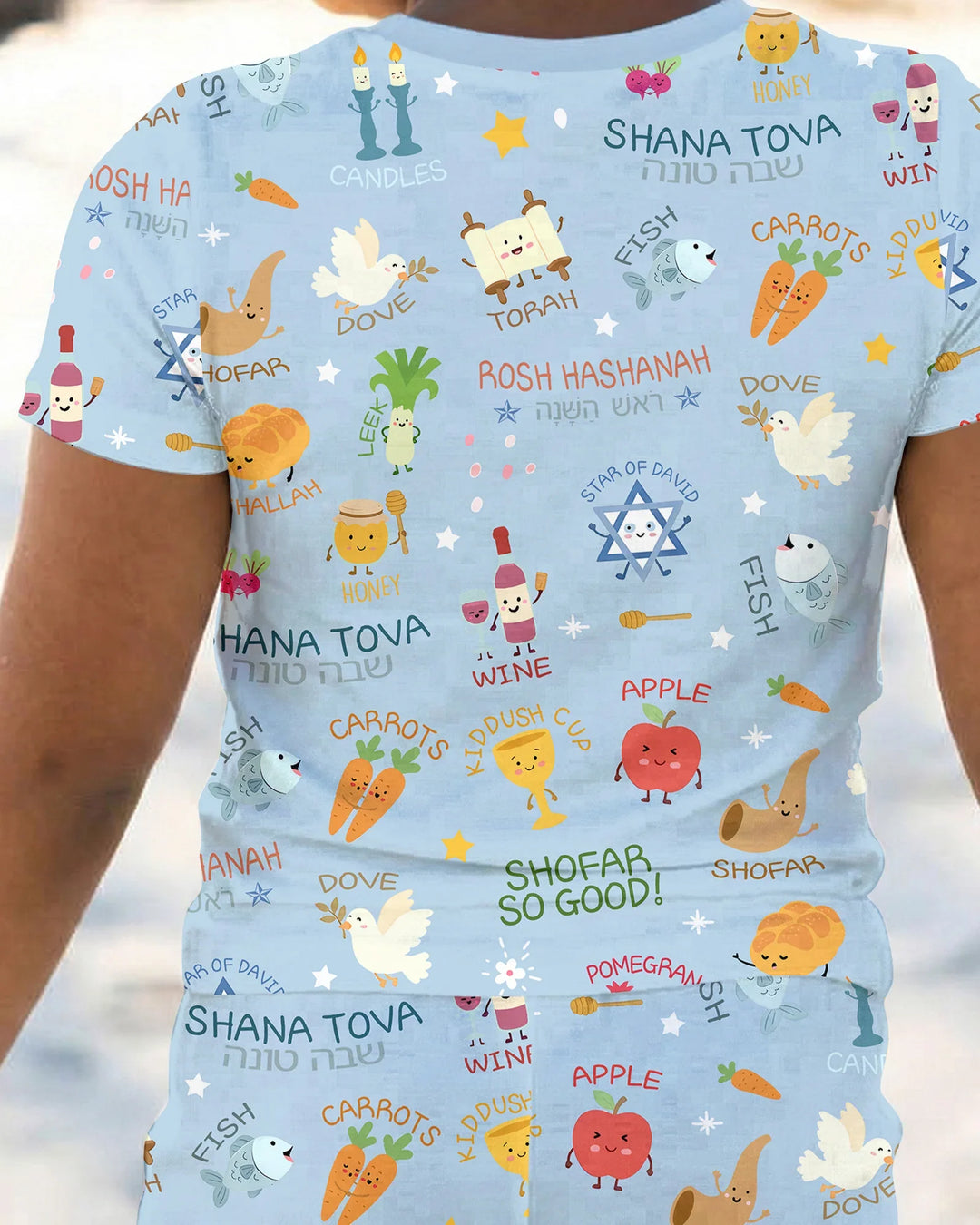 Family Rosh Hashanah Matching Bamboo Two Piece Short Sleeve Pajama Set