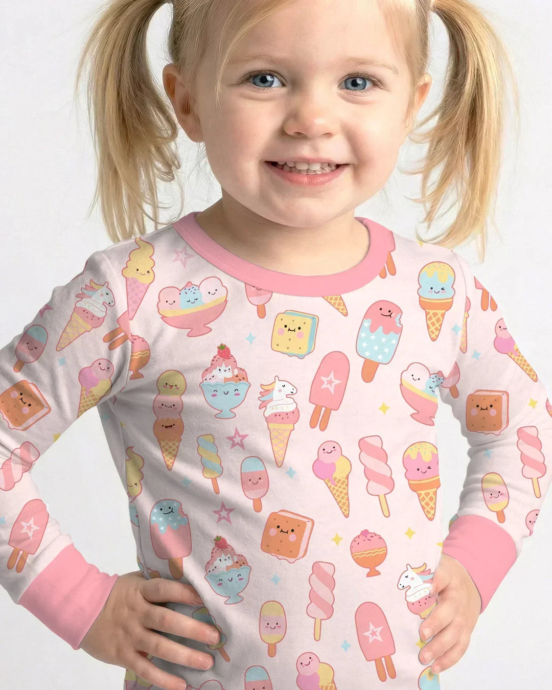 American Ice cream Bamboo Two Piece Long Sleeve Pajama Set