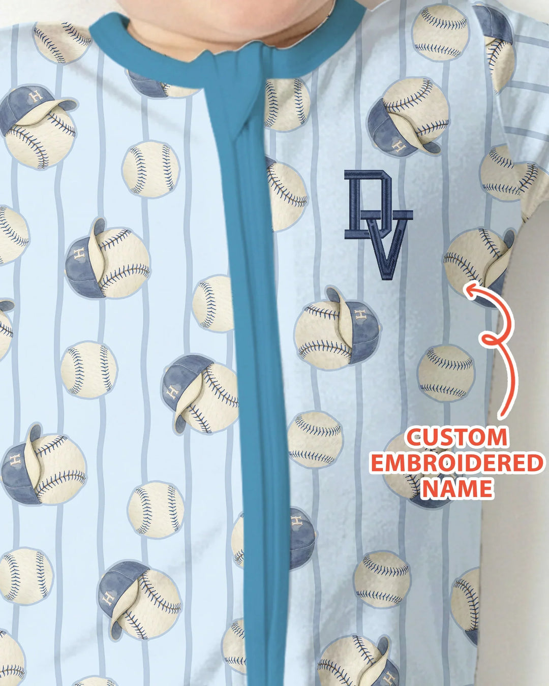 Custom Embroidered Baseball Bamboo Convertible Zippy