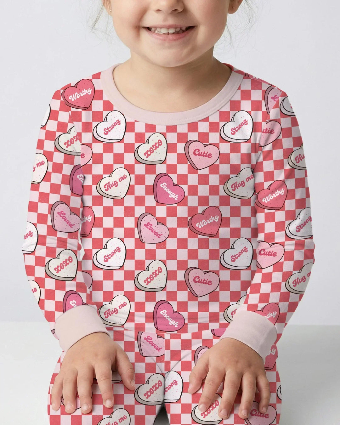 Valentine in Hearts Bamboo Two Piece Long Sleeve Pajama Set