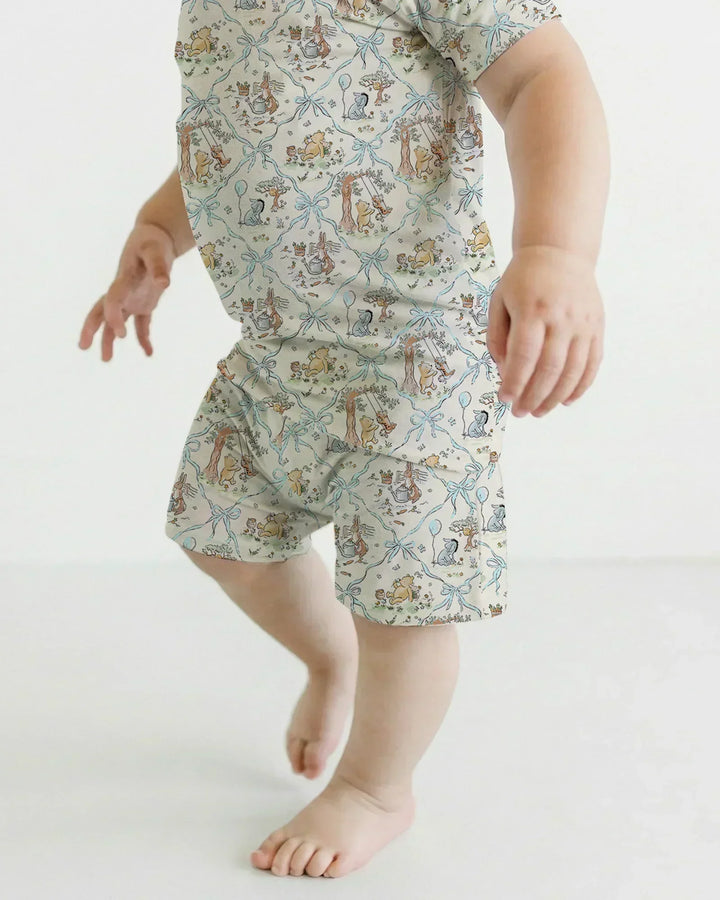 Spring Meadow Friends Bamboo Two Piece Short Sleeve Shorts Pajama Set
