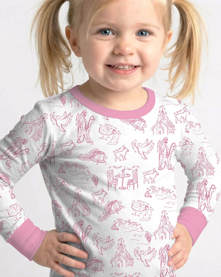 Psalm 23 Sketch Bamboo Two Piece Long Sleeve Pajama Set