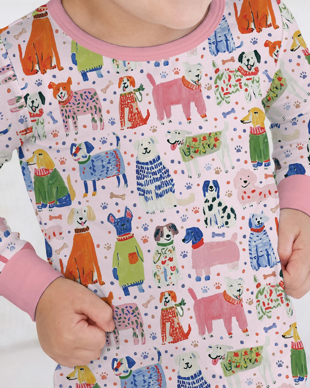 Whimsical Puppy Bamboo Two Piece Long Sleeve Pajama Set