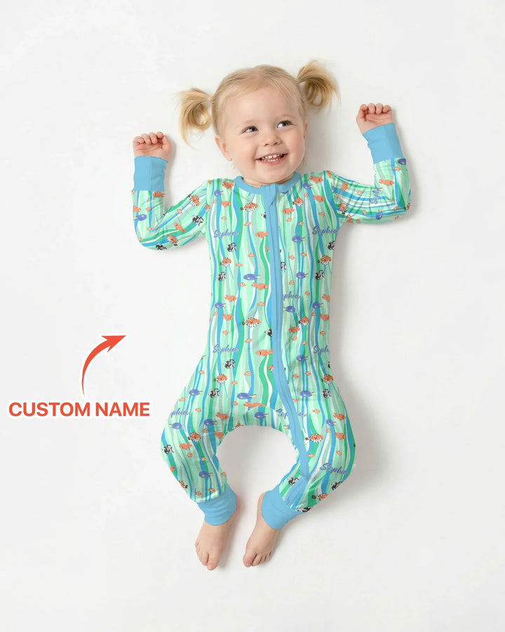 Custom Name Summer Beach Bamboo Convertible Zippy