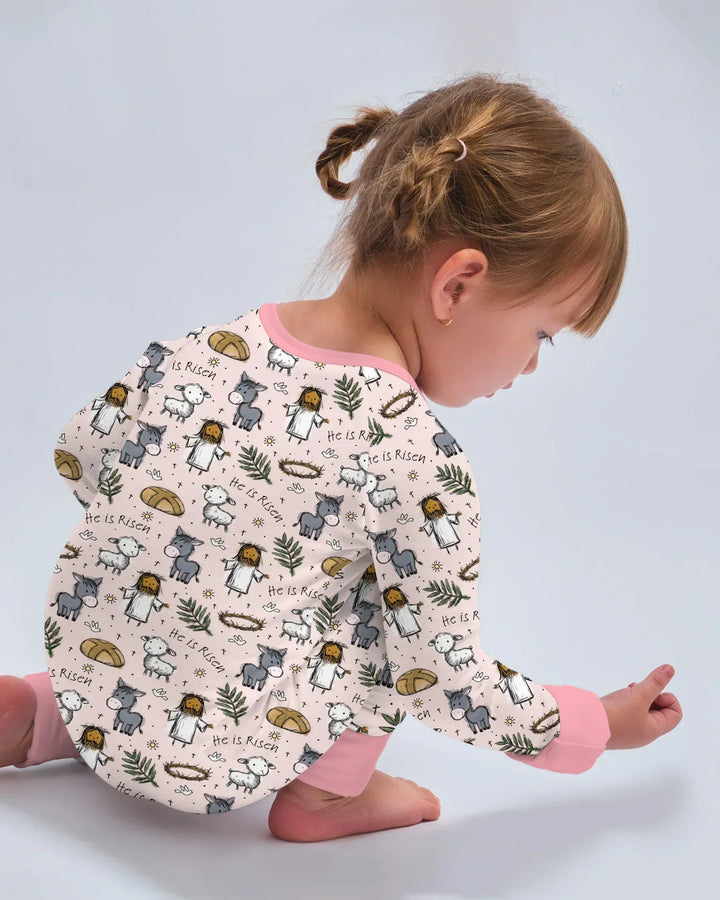 He Is Risen Easter Family Matching Bamboo Convertible Zippy