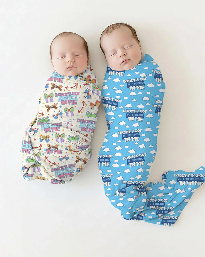 Daddy's Got A Friend In Me swaddle blanket