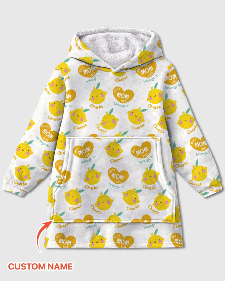 Custom Name Best Mom Ever Belongs to Bamboo Blanket Hoodie