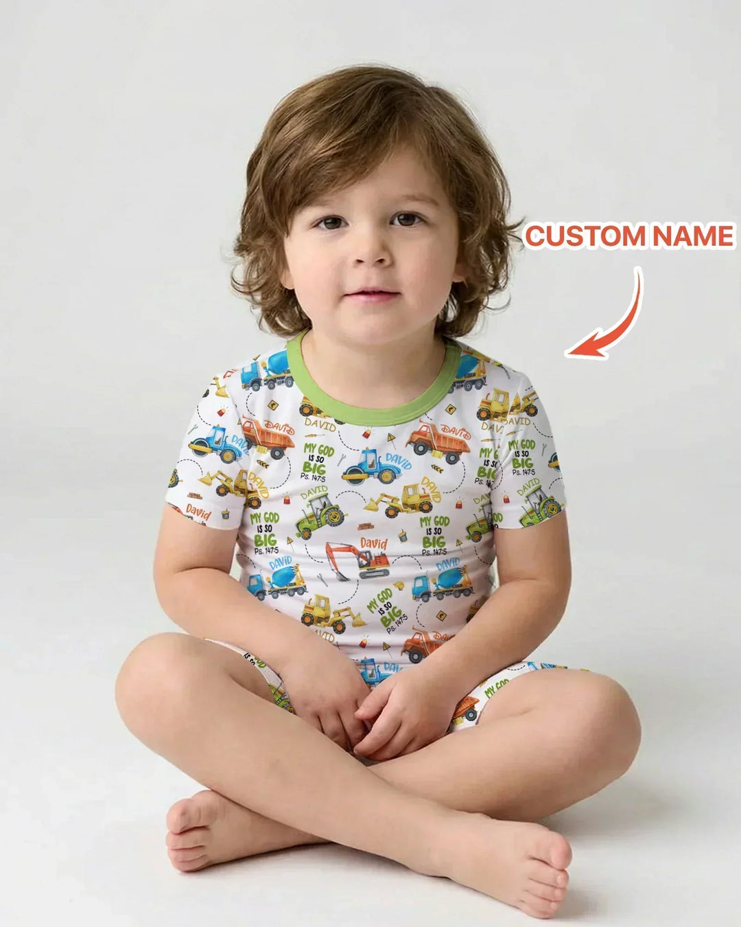 My God Is So Big Custom Name Bamboo Two Piece Short Sleeve Shorts Pajama Set