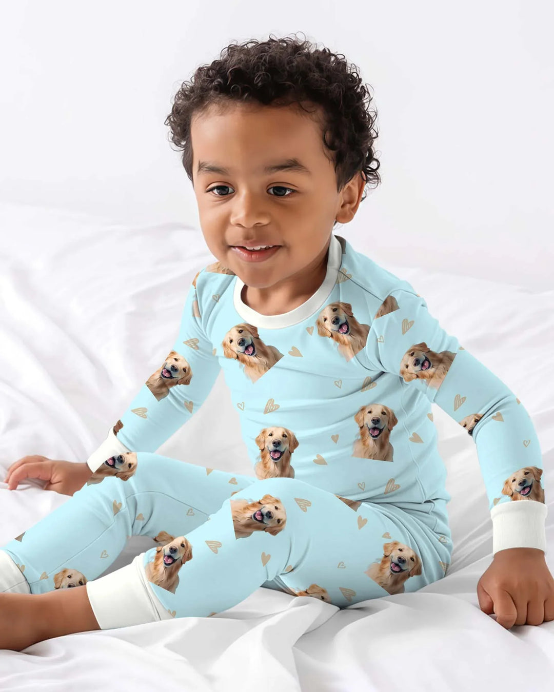 Custom Face All Over Bamboo Two Piece Long Sleeve Pajama Set