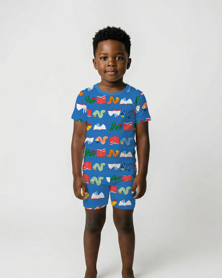 Bookworm Family Matching Bamboo Two Piece Short Sleeve Shorts Pajama Set