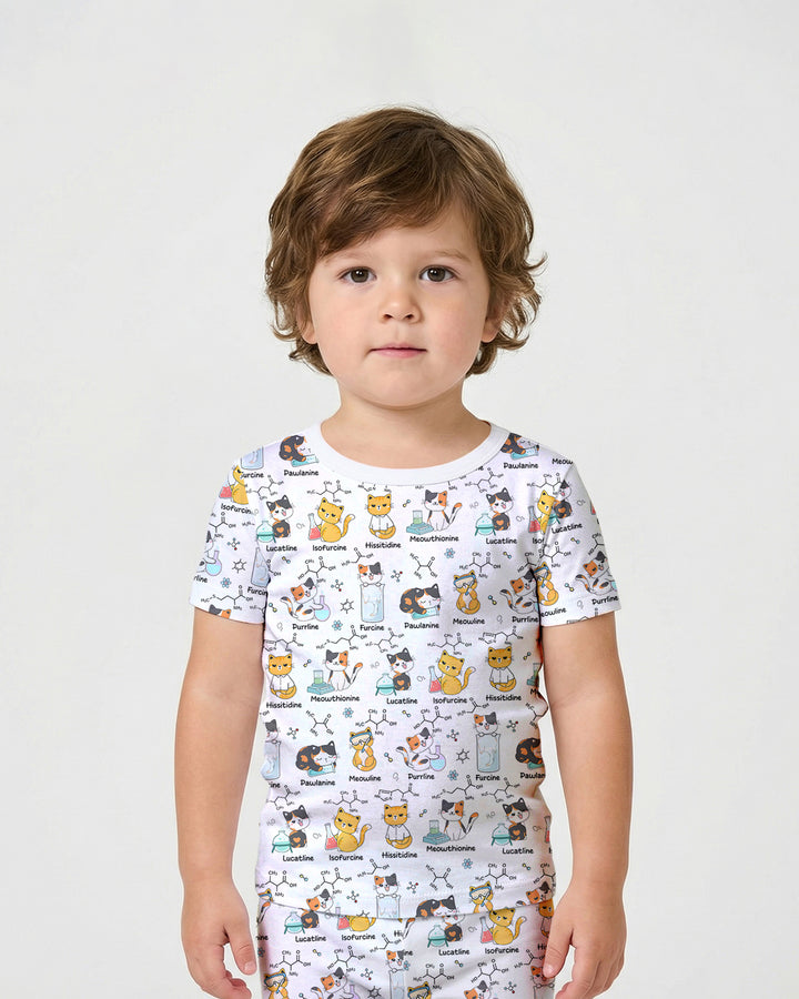 Biochemistry Cat Bamboo Two Piece Short Sleeve Shorts Pajama Set