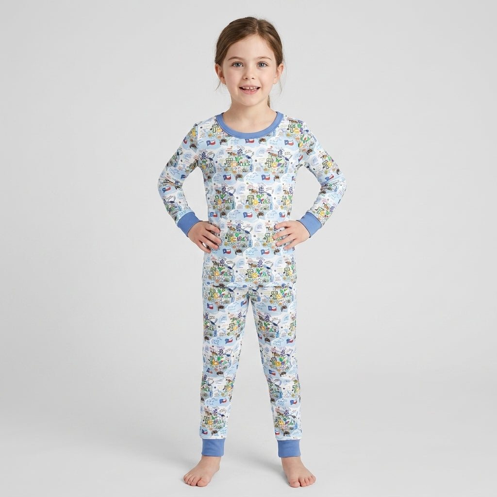Template Bamboo Two Piece Long Sleeve Pyjamas Set