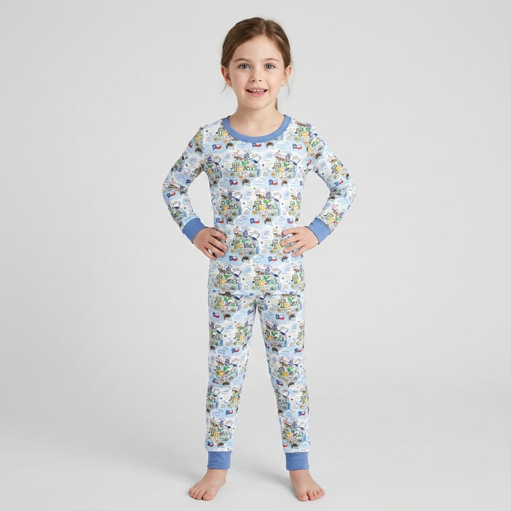 Template Bamboo Two Piece Long Sleeve Pyjamas Set