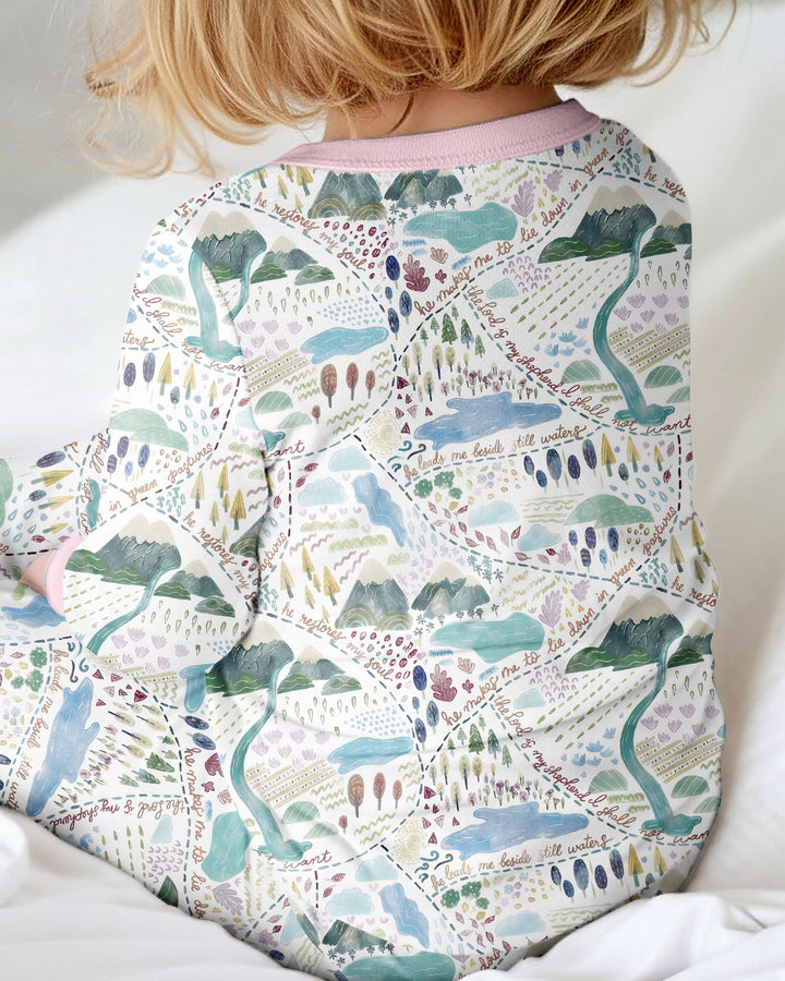 Whimsical Psalms 23 Map Bamboo Convertible Zippy