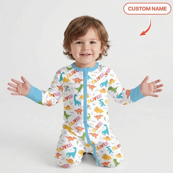 Dino Adventure Custom Name Bamboo Convertible Zippy