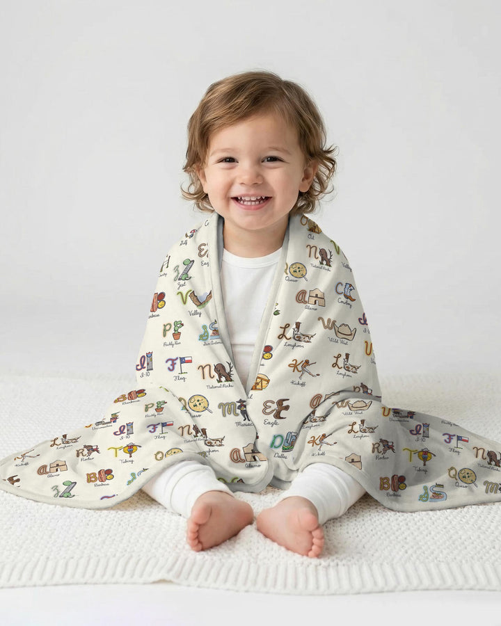 Texas Alphabet Bamboo Blanket