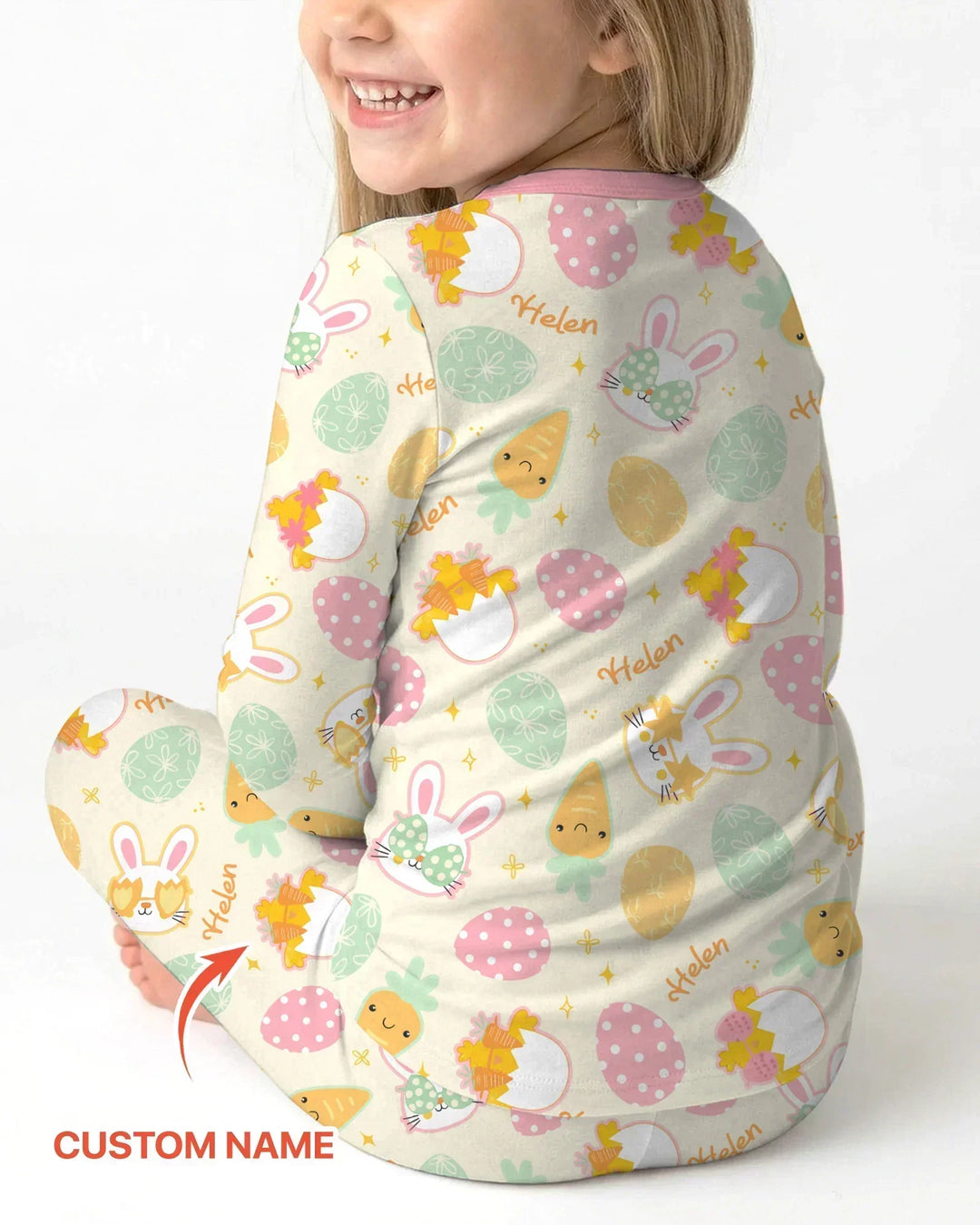 Retro Easter Bamboo Two Piece Long Sleeve Pajama Set