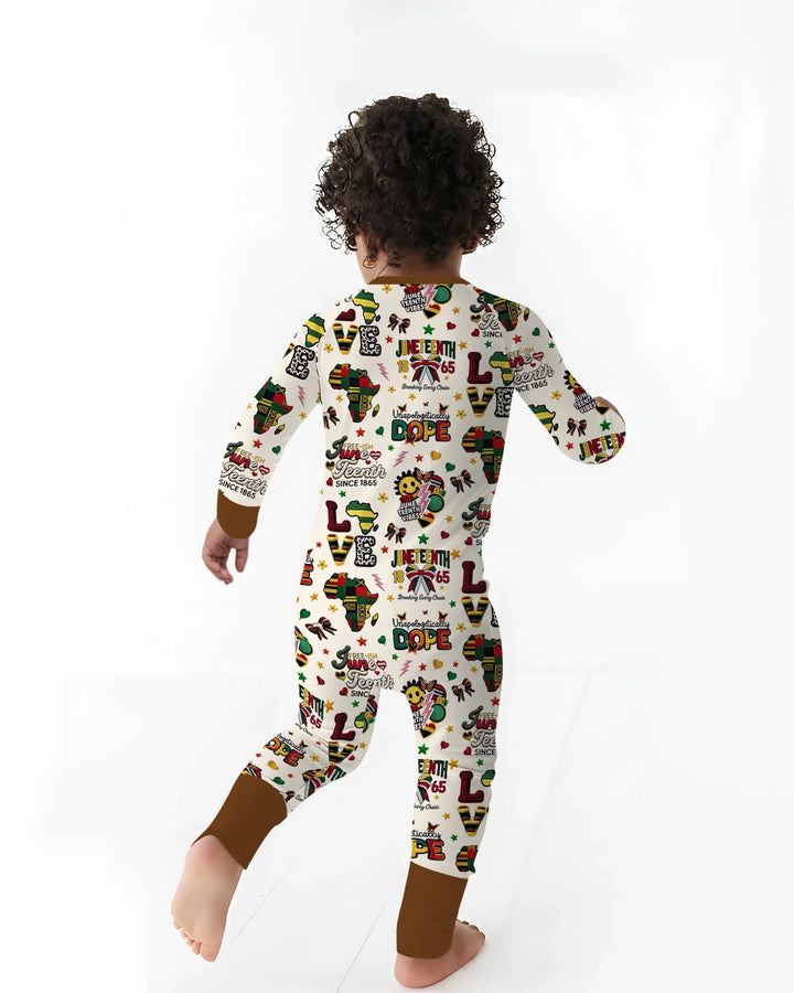 Juneteenth Breaking Every Chain Bamboo Two Piece Long Sleeve Pajama Set