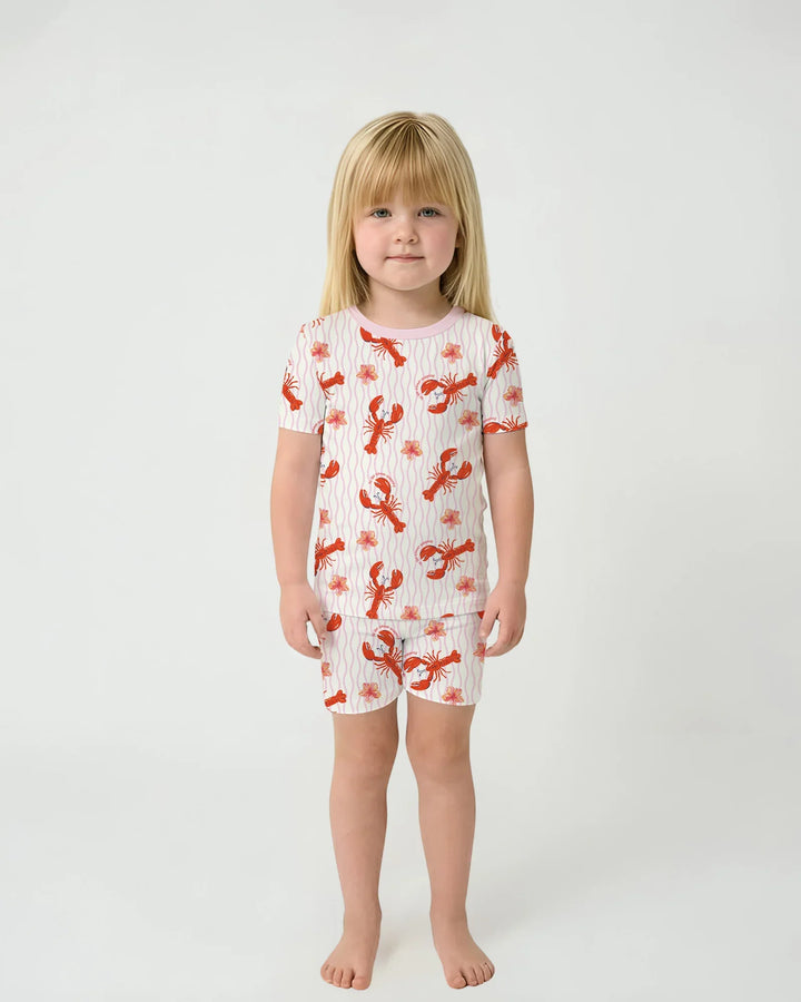 Crawfish Pinch Bamboo Two Piece Short Sleeve Shorts Pajama Set