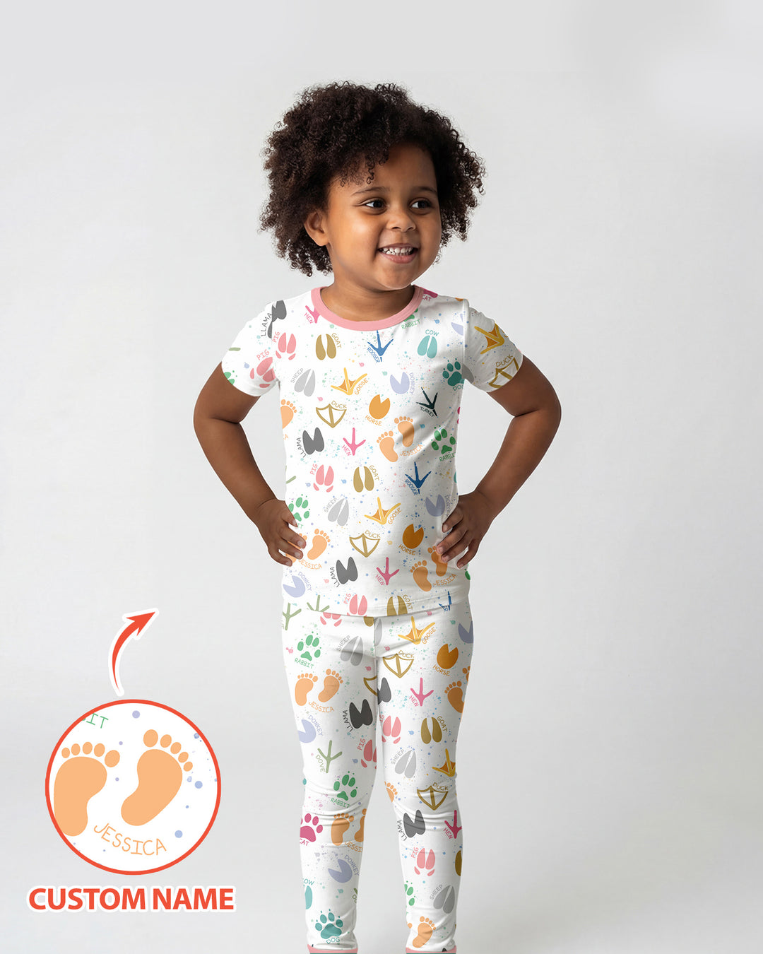CUSTOM Template Bamboo Two Piece Short Sleeve Pyjamas Set