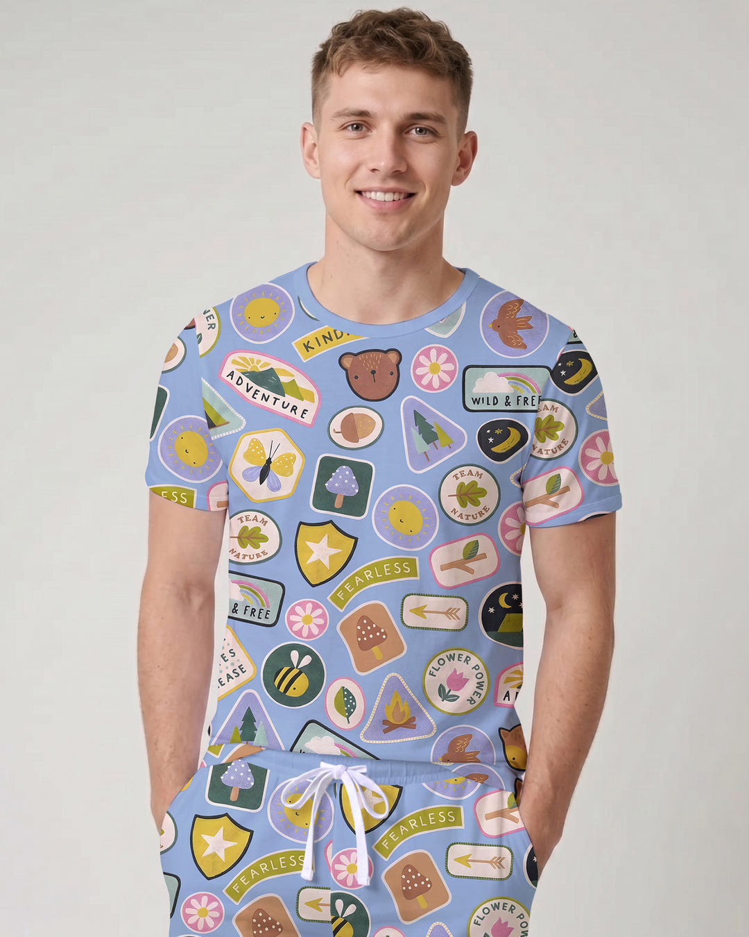 Little Explorer Bamboo Men Short Sleeve Short Pajama Set