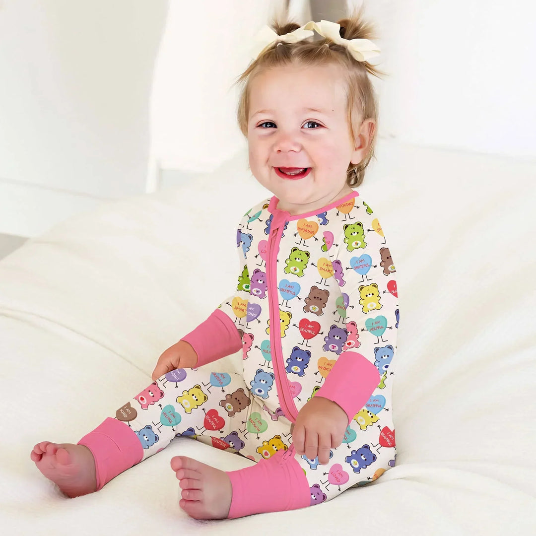 Rainbow Bears Affirmation Bamboo Convertible Zippy