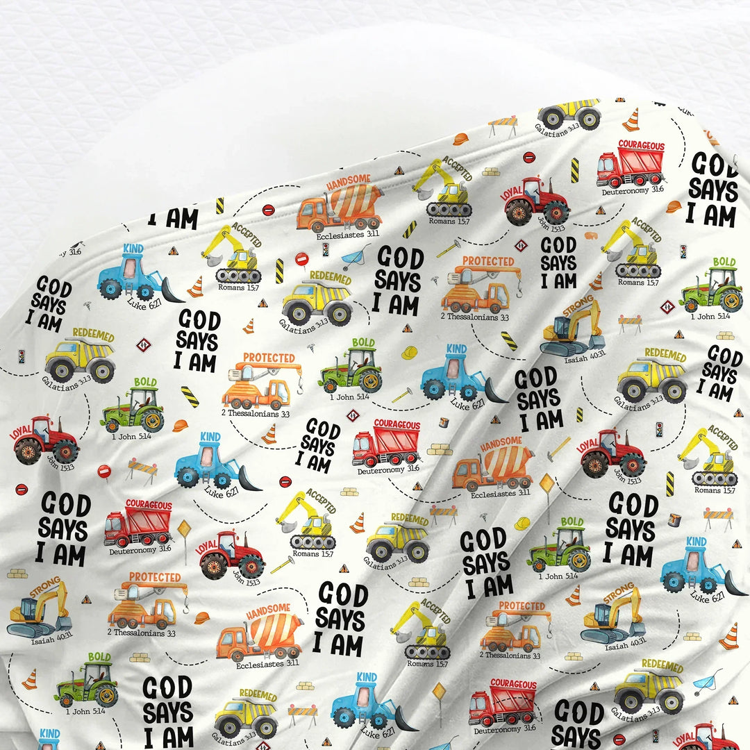 God Says I Am Bamboo Swaddle Blanket