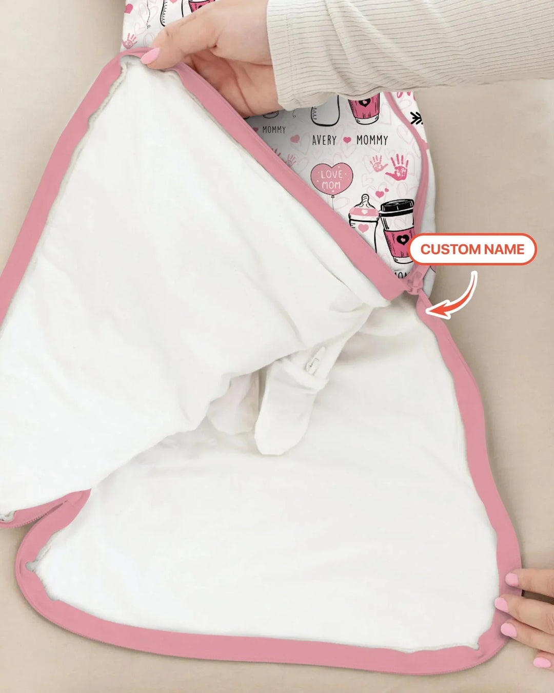 Custom Name First Mother's Day Drink Bamboo Sleep Bag