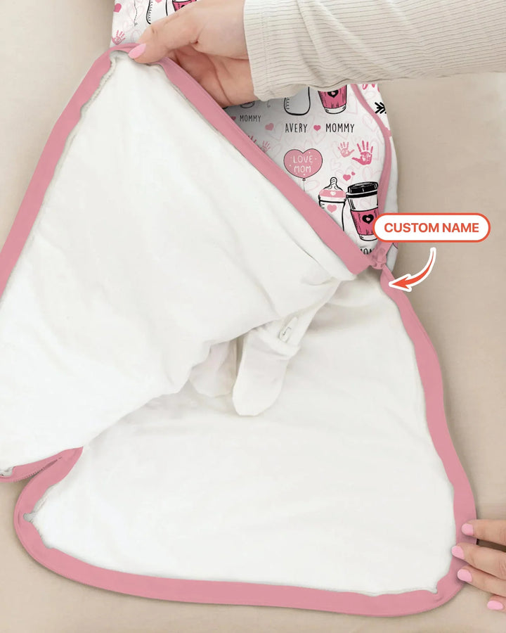 Custom Name First Mother's Day Drink Bamboo Sleep Bag