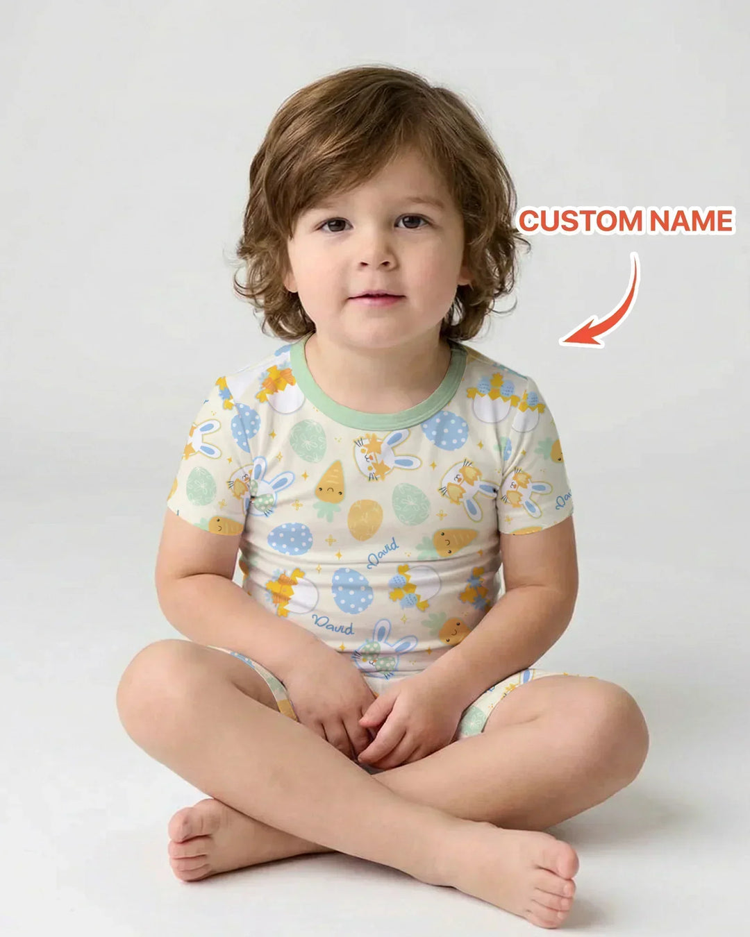 Retro Easter Bamboo Two Piece Short Sleeve Shorts Pajama Set