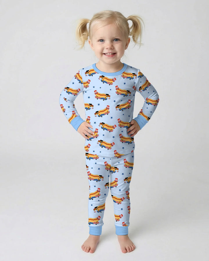 American Hot Dog Bamboo Two Piece Long Sleeve Pajama Set