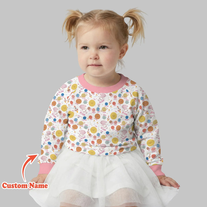 Custom Name Little's Kid into Universer Bamboo Crewneck Sweatshirt