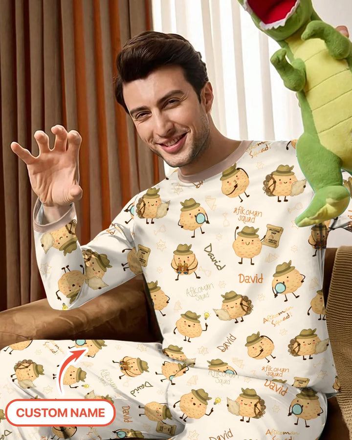 Custom Name Passover Afikoman Bamboo Men's Pajama Set