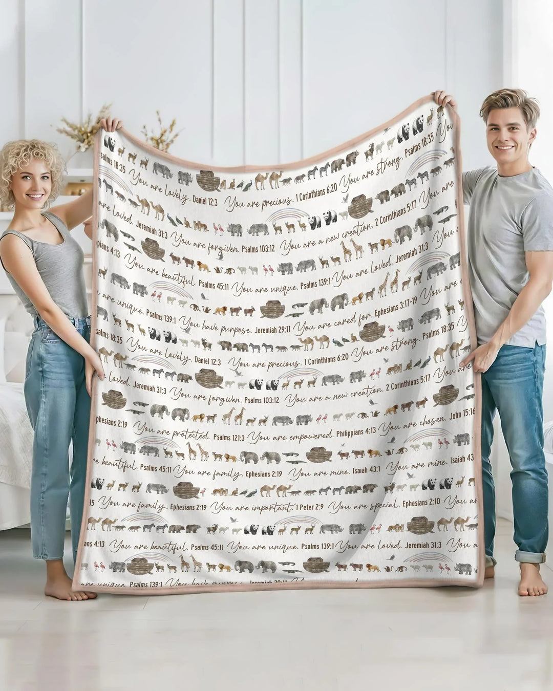 Biblical Noah's Ark Bamboo Blanket