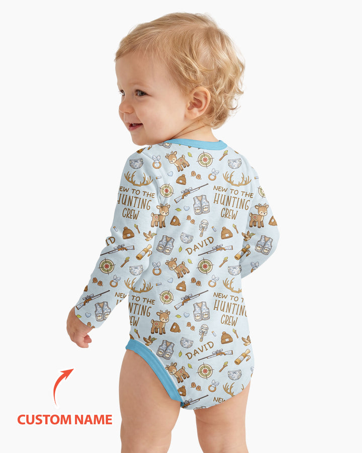 New To The Hunting Crew Custom Name Bamboo Bodysuit