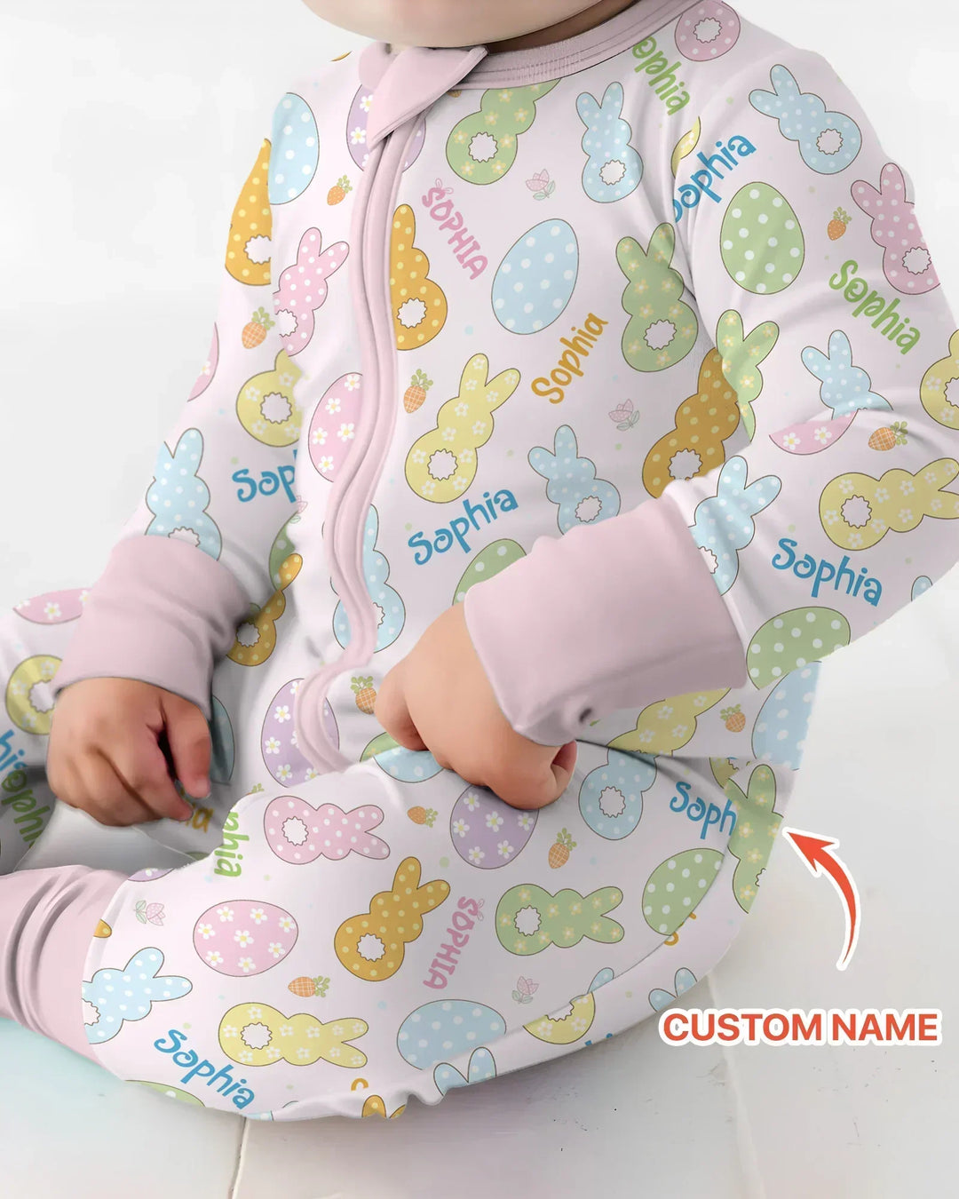 Custom Name Spring Pastel Easter Bamboo Convertible Zippy