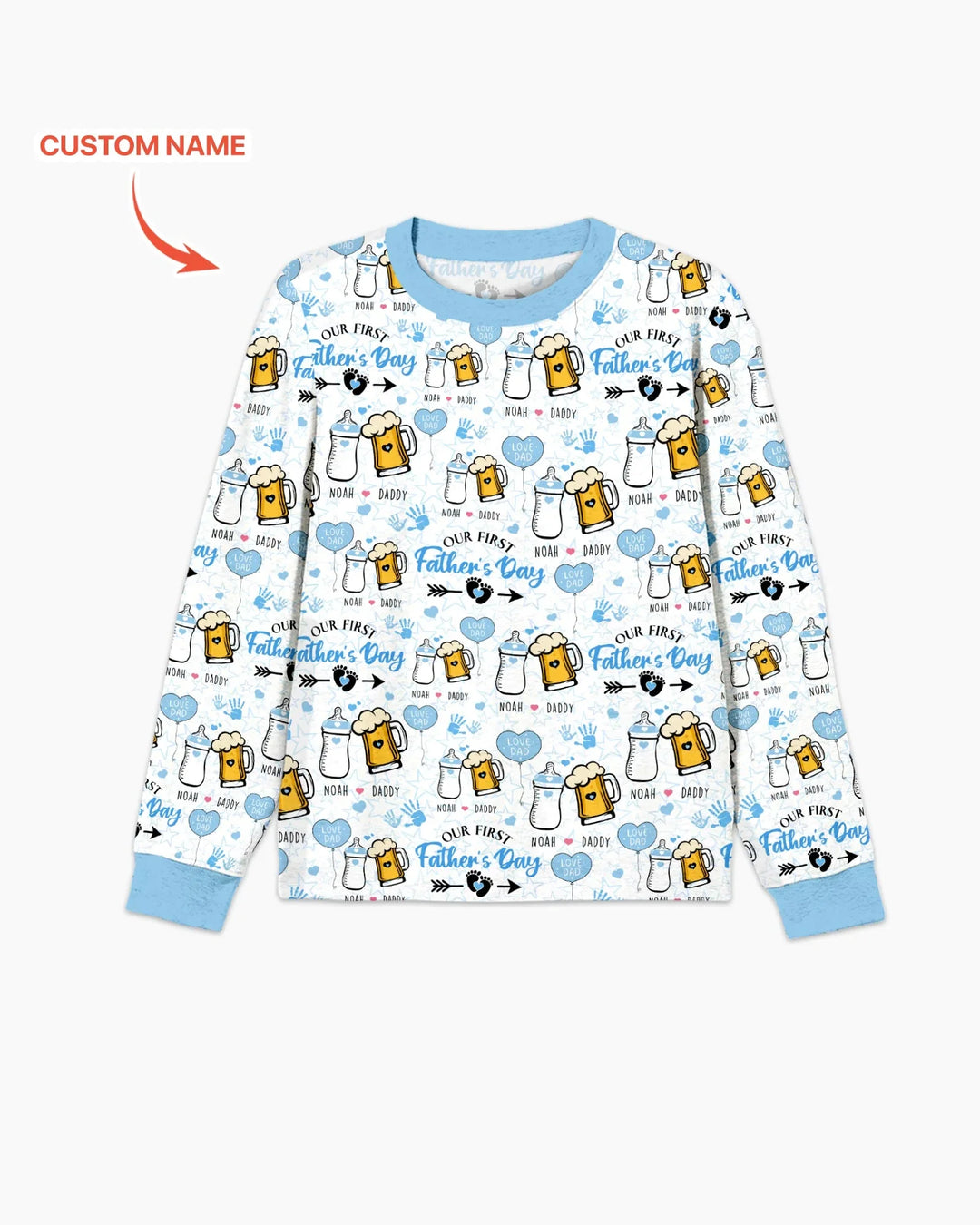 Custom Name First Father's Day Drink Bamboo Men's Pajama Set