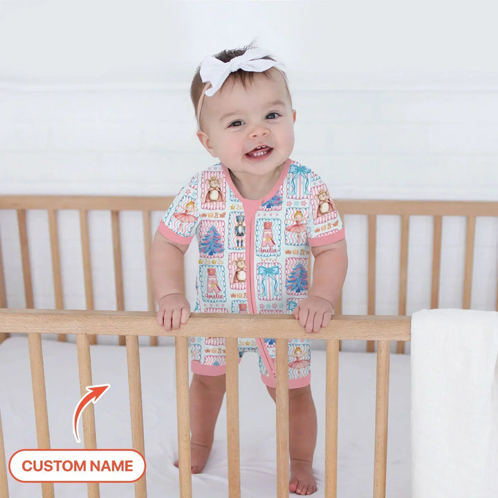 Custom Name Nutcracker Wonderland Bamboo Shorty Zippy