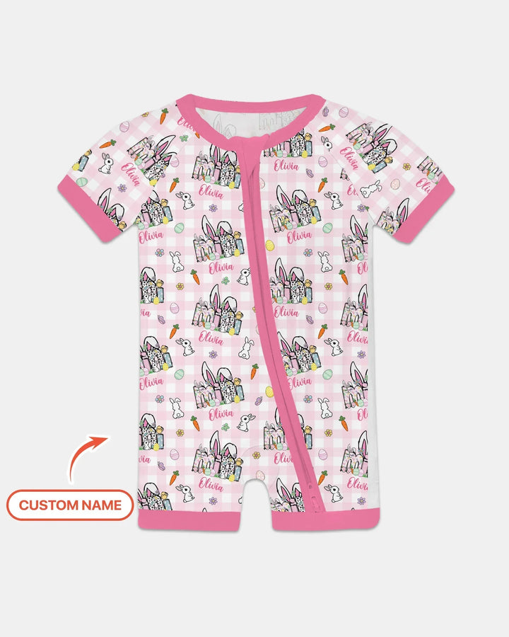Custom Name Easter Family Matching Bamboo Shorty Zippy